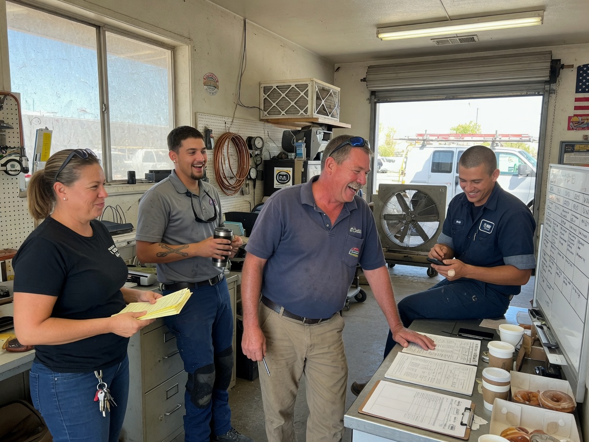 The Fallon Heating & Cooling team at work in Fallon